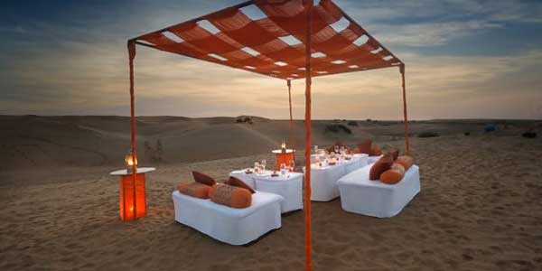 dinner on Sand Dunes